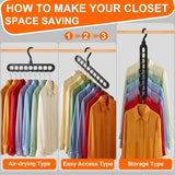 Closet Organizers and Storage,College Dorm Room Essentials,Pack of 6 Multifunctional Organizer Magic Space Saving Hangers with 9 Holes Storage Organization for Wardrobe Closet