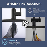 Kitchen Faucets with Pull down Sprayer Commercial Industrial Stainless Steel Single Handle Single Hole Spring Farmhouse RV Sink Faucet, Matte Black Kitchen Faucet for Laundry Utility Room Sink