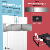 The 360 Mirror - 3 Way Mirror for Self Hair Cutting - Adjustable Trifold Barber Miror to Cut Your Own Hair - Tri Fold Self Haircut System for Men and Women Braiding - Three Sided Miror for Haircuts