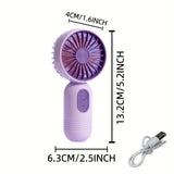 USB Mini Rechargeable Portable Fan with 3 Speeds, Handheld Fan for Gift Choice, Perfect for Office, Outdoor, Travel, Camping
